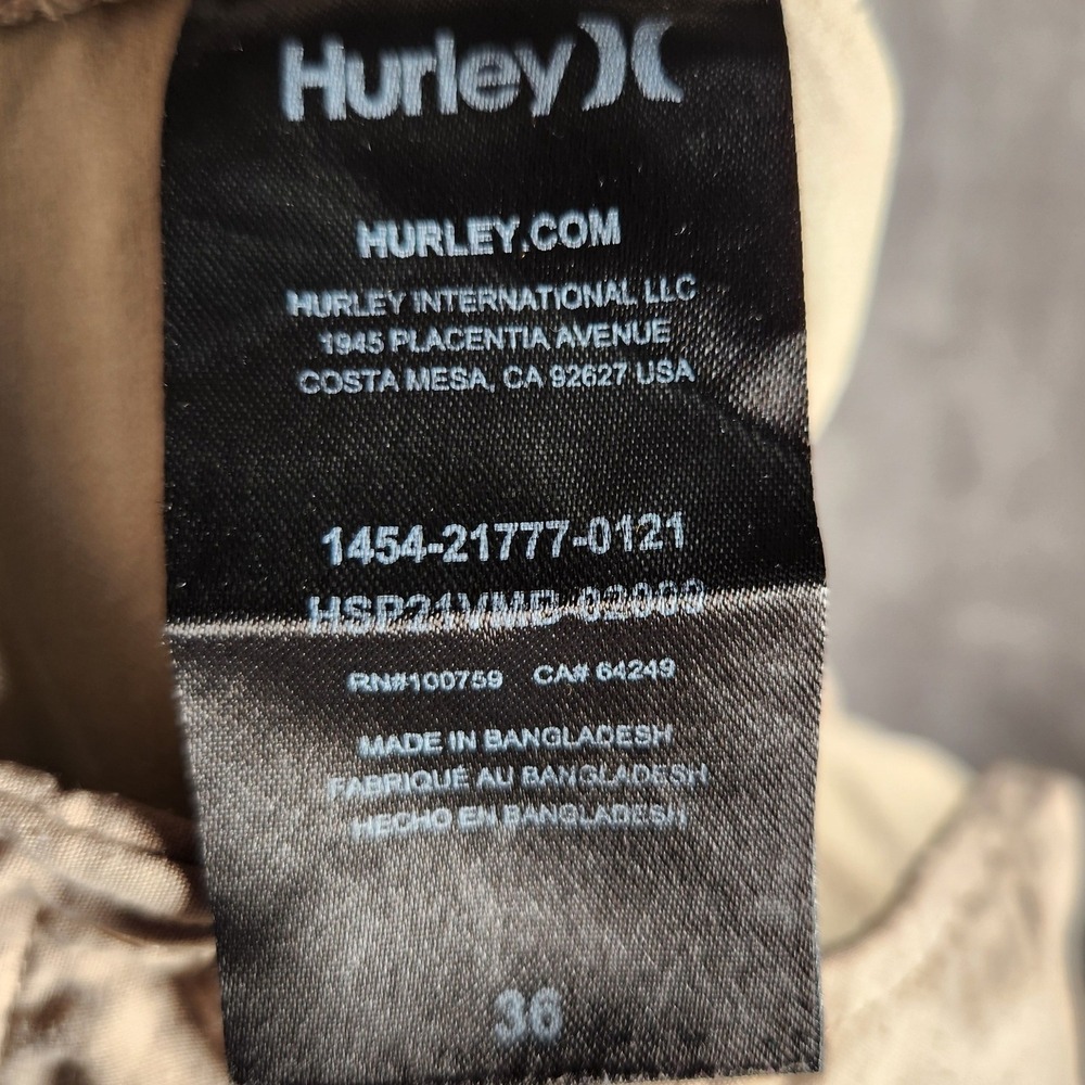 Hurley Chino Shorts Mens 36 Tan Excellent Stretch Flat Front Casual - Picture 8 of 12